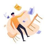 남자 부동 평면 그림 개념 | 프리미엄 벡터