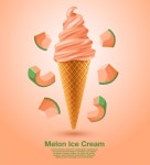 멜론 순대 소프트 서브 | 프리미엄 벡터