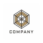 큐브 모양 라인 아트 스타일의 의자 가구 로고 디자인 | 프리미엄 벡터
