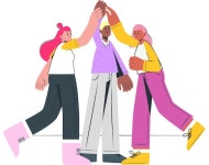 팀웍 하이 파이브 개념 그림 | 프리미엄 벡터