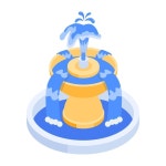 An aviary with an automated bird bath that activates and drains after each use vector illustration | Premium AI-generated vector