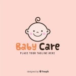Premium Vector | Modern hand drawn baby logo template