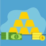 Macro shot of shiny bullion ingot gold bar on euro banknote using as wealth investment or investmen | Premium AI-generated vector