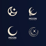 Moon logo vector icon design template | Premium Vector