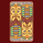 잉카 자유 터 일러스트레이션 황금 피라미드 | 프리미엄 벡터