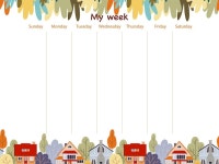 한 주 동안 할 일 목록 내 주 일정 페이지 템플릿 | 프리미엄 벡터