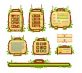 사이버 월드 게임 UI | 프리미엄 벡터