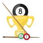 당구 우승. 승리 벡터 일러스트 레이 션의 개념 | 프리미엄 벡터