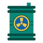 원자력 발전소 아이콘 평면 벡터 자연 전력 에코 저장 절연 | 프리미엄 벡터