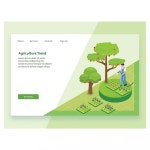 스마트 시티 기술의 현대 평면 방문 페이지 템플릿 개념 | 프리미엄 벡터