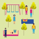 옥외 사람들 공원 | 프리미엄 벡터