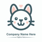 여기 애완동물 로고 | 프리미엄 벡터