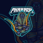 파라오 마스코트 Esport 게임 로고 디자인 | 프리미엄 벡터