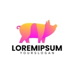 소 농장 로고 터 디자인 로고 | 무료 벡터