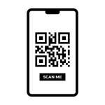 QR 코드 스캔 나 아이콘입니다. 모바일 앱, 결제 및 전화용 QR 코드입니다. Neumorphic UI UX 흰색 사용자 인터페이스 웹 버튼입니다.... 