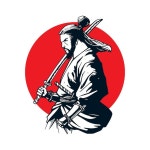 Samurai oni fight | Premium Vector