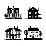 플랫 디자인 하우스 실루엣 | 무료 벡터