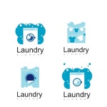 Set of laundry logo design vector | Premium Vector