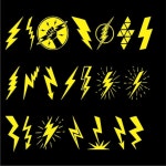 Set of lightning bold | Premium Vector