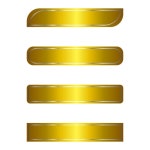 고립 된 골드 배너 세트 | 프리미엄 벡터