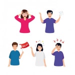 화상 통화에서 함께 크리스마스를 축하하는 사람들 | 무료 벡터