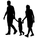 네 명 의 가족 이 거리 를 고 있다 | 프리미엄 AI 생성 벡터