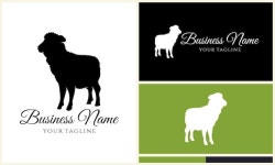 Silhouette sheep goat logo template | Premium Vector