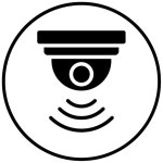 Sensor icon set security motion detector sensor vector symbol smart sensor alarm sign in black filled and outlined style... 