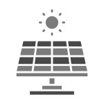 태양광 패널 아이콘 라인 아트 로고 세트 | 프리미엄 벡터