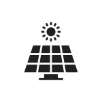 태양광 패널 아이콘 라인 아트 로고 세트 | 프리미엄 벡터