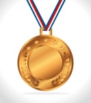 gold medal with a red ribbon. laurel wreath. award for the victory.winner. | Premium Vector   gold medal with a red ribbon.... 