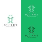 다람쥐 로고 디자인 아이콘 템플릿 | 프리미엄 벡터