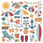 여름 요소 일러스트레이션 | 프리미엄 벡터