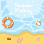 플랫 여름 요소 컬렉션 | 무료 벡터