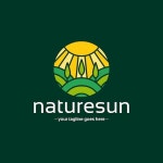 농업 농장 로고 엠블럼, 자연 녹색 로고 현대 단순 원형 라인 아트 스타일 벡터 디자인 | 프리미엄 벡터