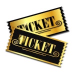 황금 티켓 색 배경에 고립된 터 일러스트레이션 | 프리미엄 벡터