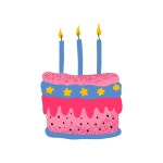 Textured birthday cake with candles | Premium Vector