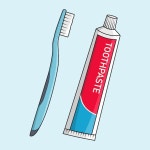 칫 솔과 치약의 벡터 세트 | 프리미엄 벡터