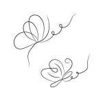 장식 라인 아트 나비의 ⁇ 터 세트 | 프리미엄 벡터 장식 라인 아트 나비의  ⁇ 터 세트 | 프리미엄 벡터