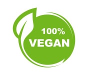 Vegan icon 100 vegan label vegan diet logo | Premium Vector
