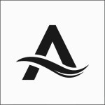 A and wave logo | Premium Vector