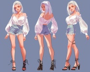 색 블로즈 와 덴민 쇼트 | 프리미엄 AI 생성 벡터