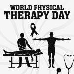 World physical therapy day september 8th typography template vector world physiotherapy pt day | Premium Vector