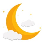 꿈꾸는 달 구름과 별 배경 디자인 | 무료 벡터