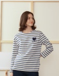 HOLAREST Marine Striped T-shirt 1 (Sea Blue+Ecru)| 굿 셀렉션, 굿 서비스 굿웨어몰