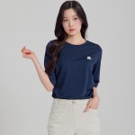 ZISHEN (3컬러) 에센셜 분또 자수 스몰포인트 라운드 5부 티셔츠 LCTSP372| 굿 셀렉션, 굿 서비스 굿웨어몰