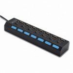 엠비에프 MBF-H07P (7포트) USB 2.0 개별스위치 유전원허브 [어댑터포함] :: 컴퓨터 전문 쇼핑몰 가이드컴