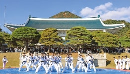 청와대에서 태권도 시범 | 한국경제 [포토] 청와대에서 태권도 시범 
