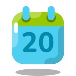 Calendar 20 icon in Arcade Style