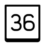 36 icon in Windows 11 Outline Style